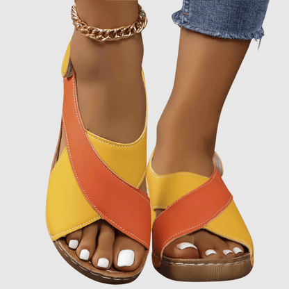 Hildegard | Sandales Bicolores en Cuir