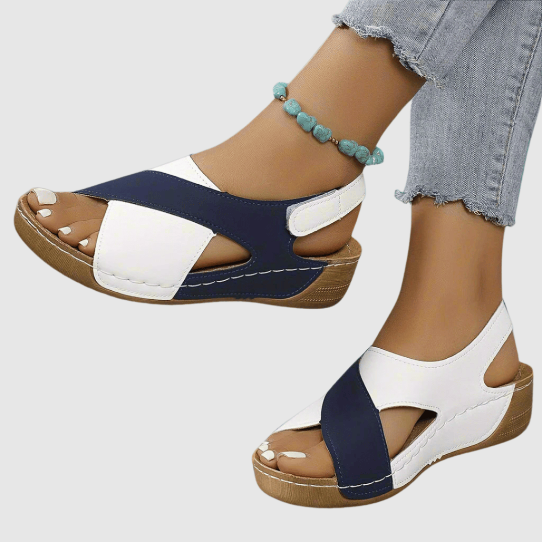 Hildegard | Sandales Bicolores en Cuir
