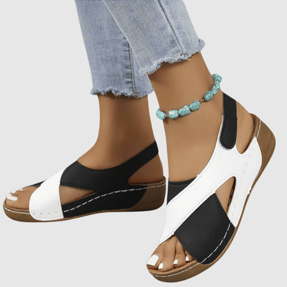 Hildegard | Sandales Bicolores en Cuir