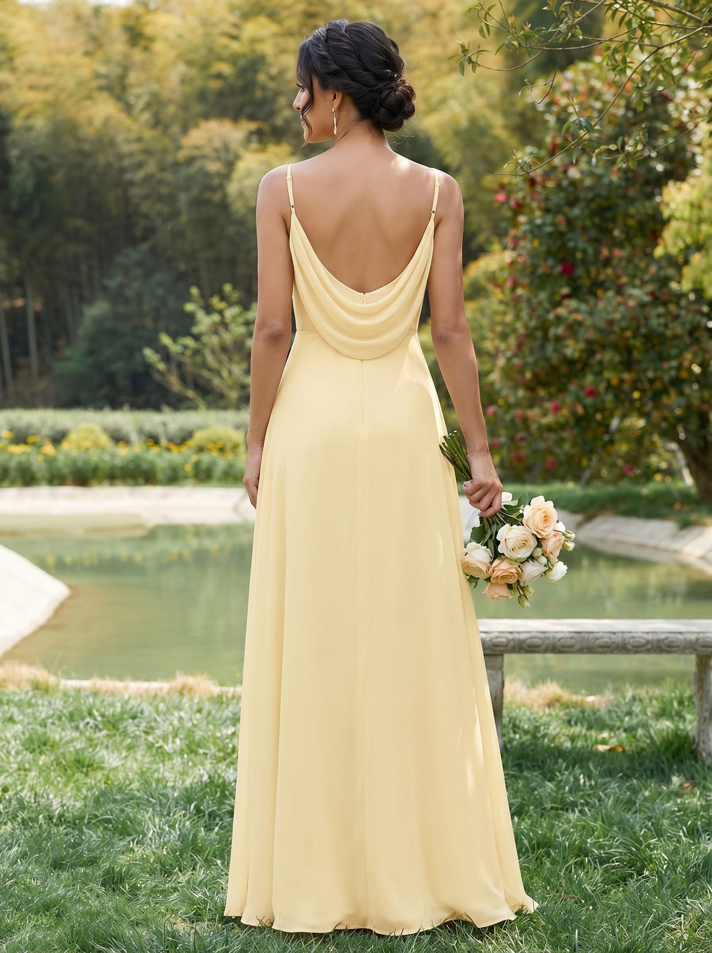 ever NOVA|Sweetheart Draped Back Floor Length Bridesmaid Dress