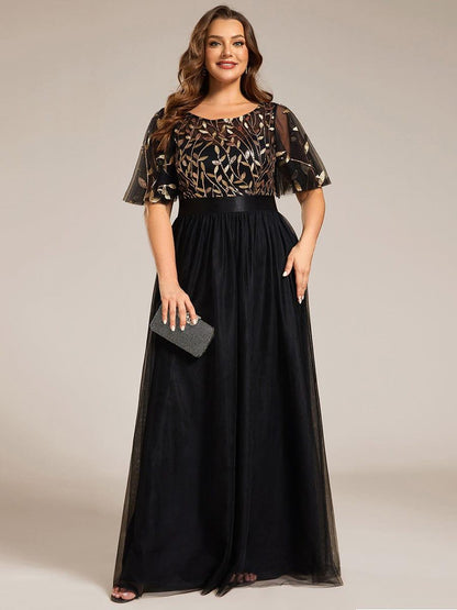 ever SAPHIR|Robes de cérémonie longues à manches courtes et broderies A-Line