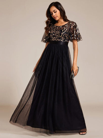 ever SAPHIR|Robes de cérémonie longues à manches courtes et broderies A-Line