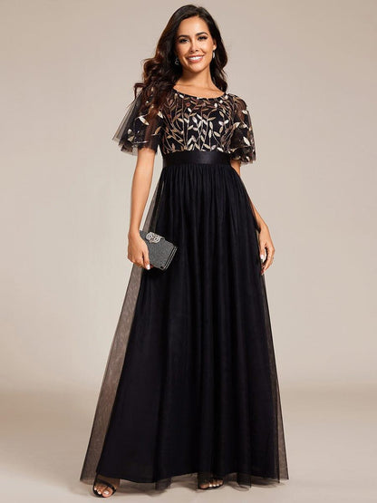 ever SAPHIR|Robes de cérémonie longues à manches courtes et broderies A-Line