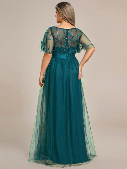 ever SAPHIR|Robes de cérémonie longues à manches courtes et broderies A-Line