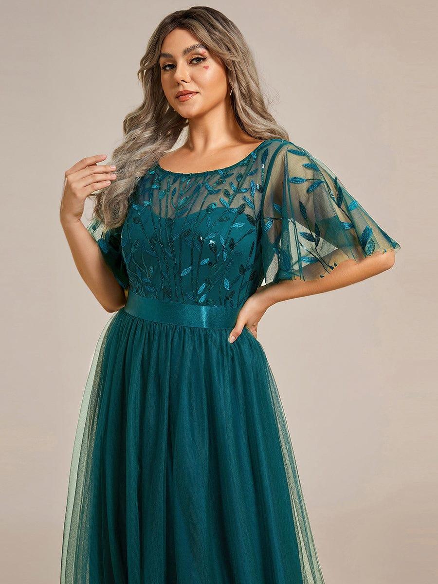 ever SAPHIR|Robes de cérémonie longues à manches courtes et broderies A-Line