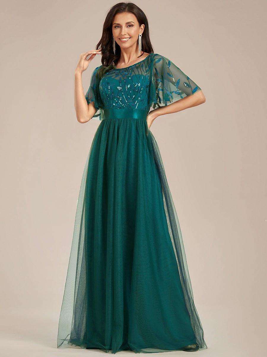 ever SAPHIR|Robes de cérémonie longues à manches courtes et broderies A-Line