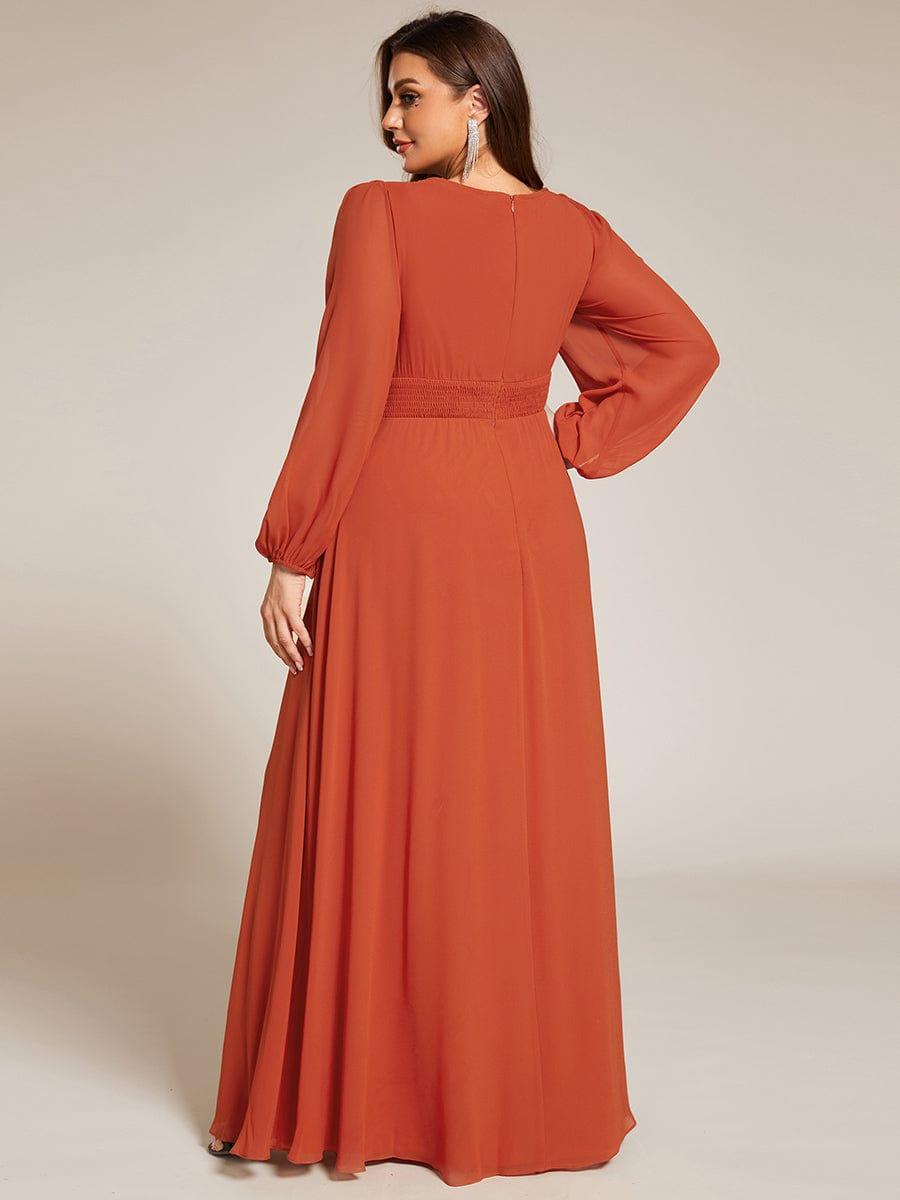 ever CELESTE|Chiffon Long Sleeve Pleated Floor Length Dress