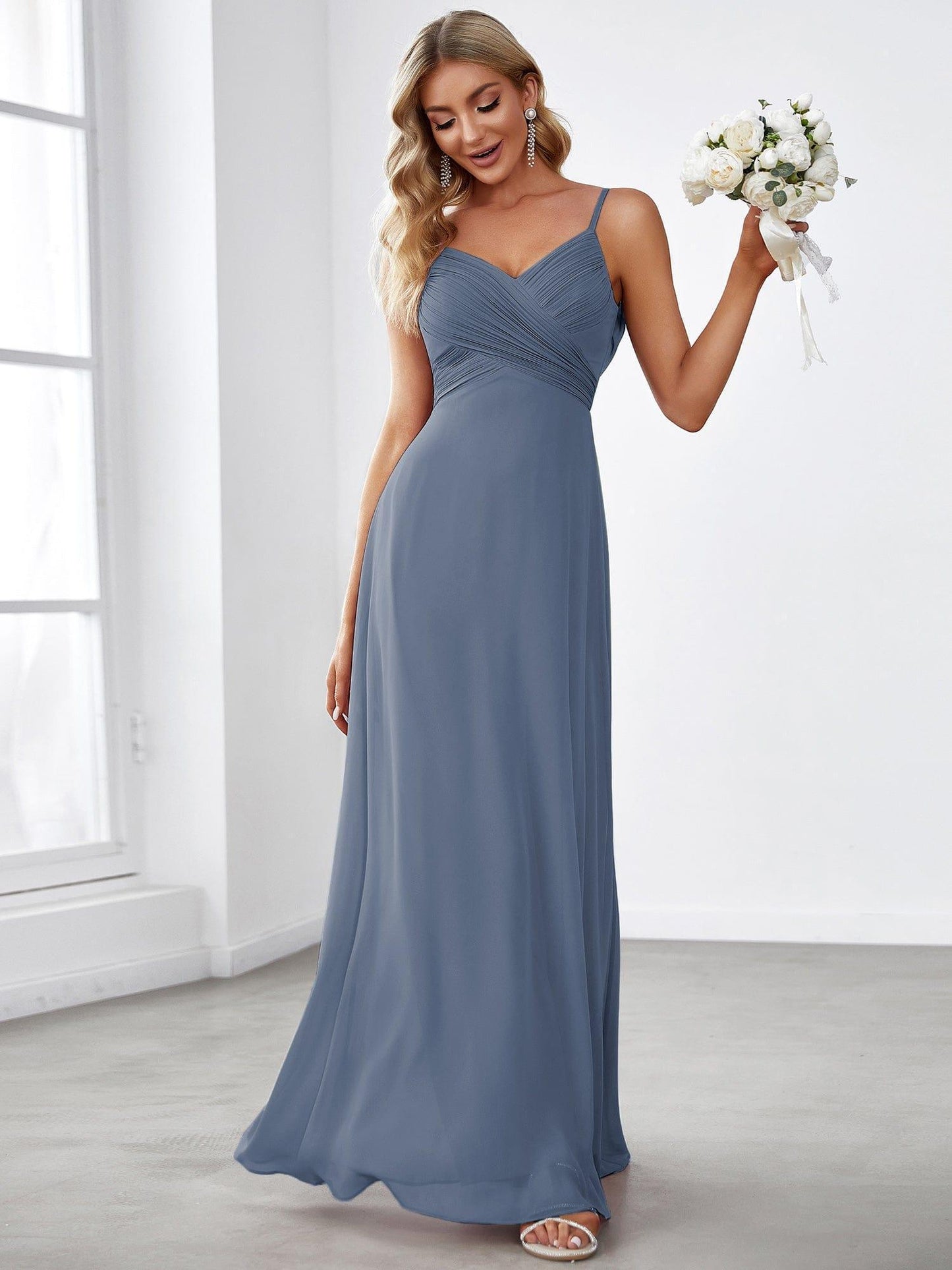 ever NOVA|Sweetheart Draped Back Floor Length Bridesmaid Dress