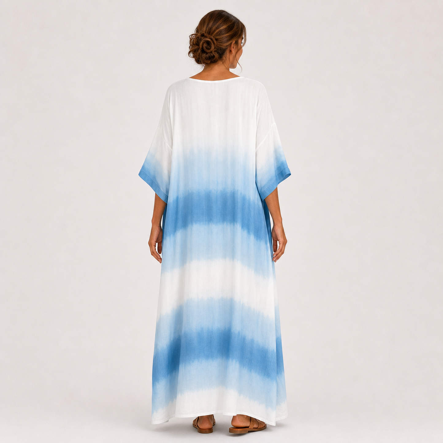 Jamila | Caftan Long en Dégradé Bleu