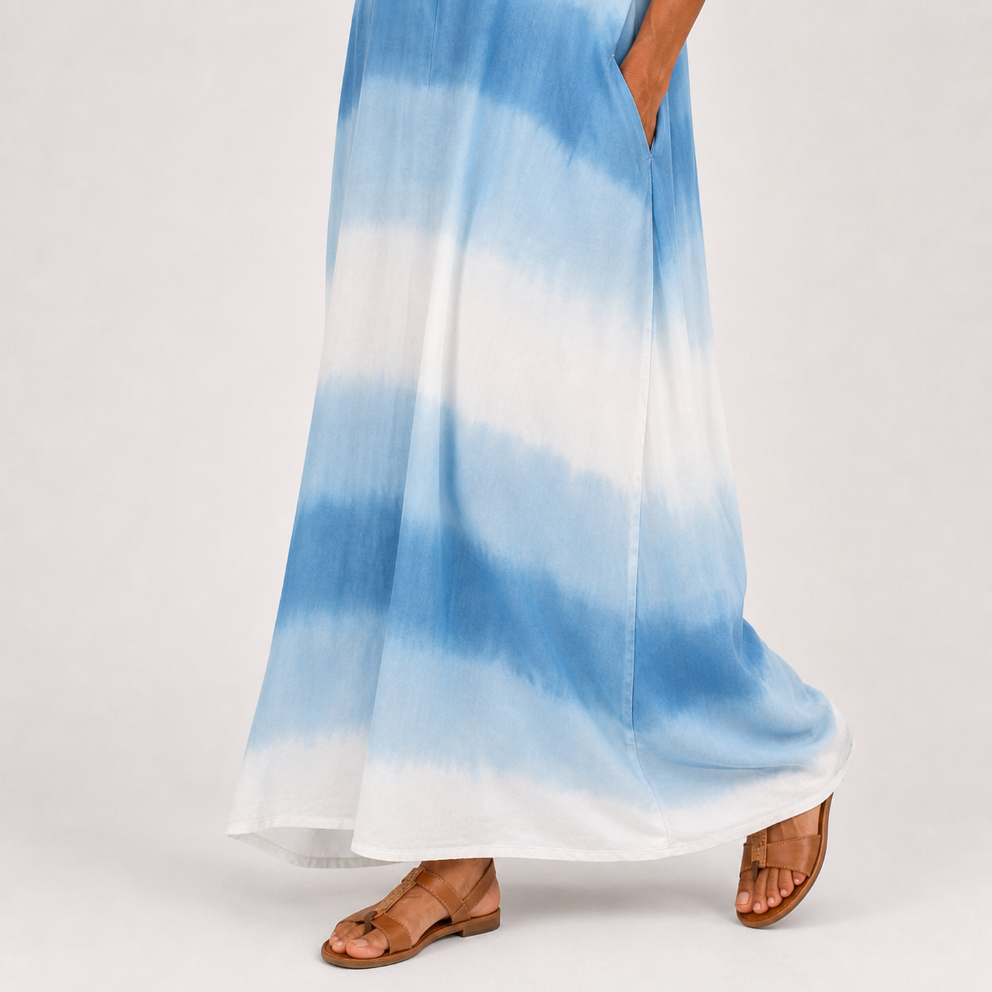Jamila | Caftan Long en Dégradé Bleu