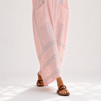 Soraya | Caftan Rayé Rose