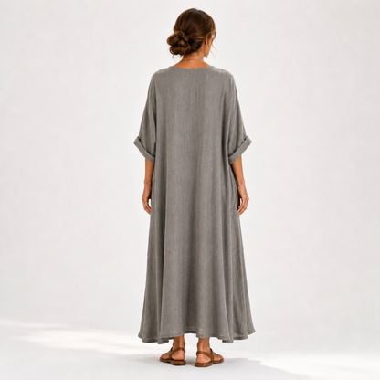 Valentina | Caftan Gris Uni