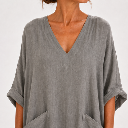 Valentina | Caftan Gris Uni