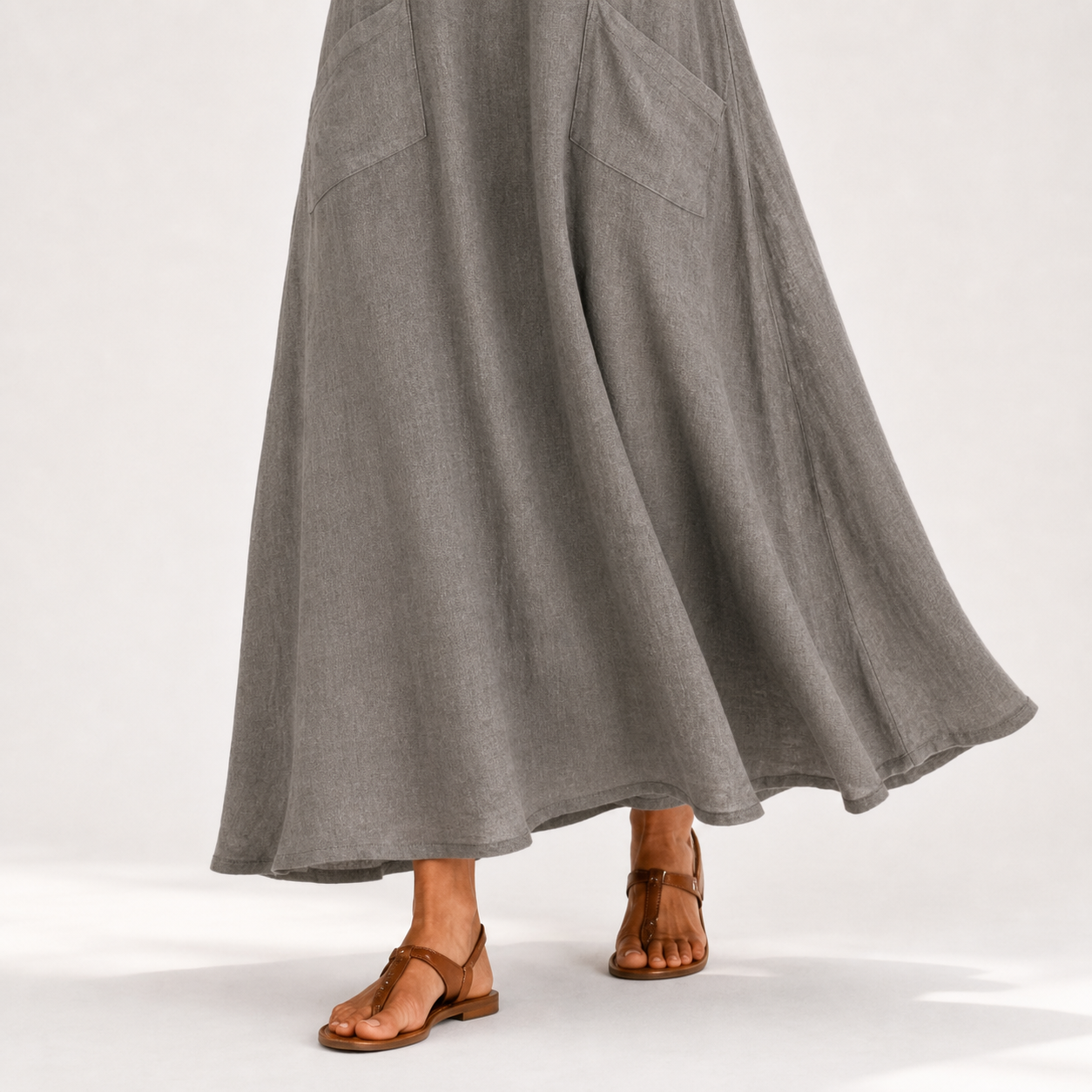 Valentina | Caftan Gris Uni
