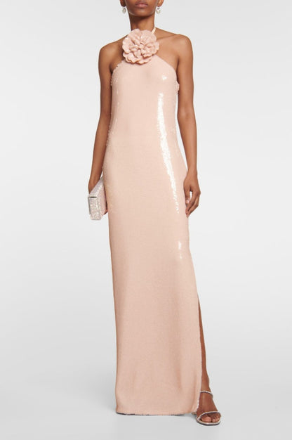 Robe Maxi Brodée à Fleurs en Sequins Awen