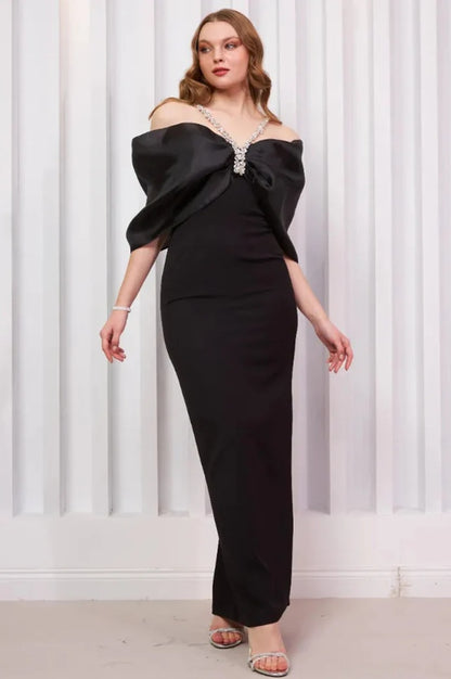 Robe Maxi Noire Bandage Josie