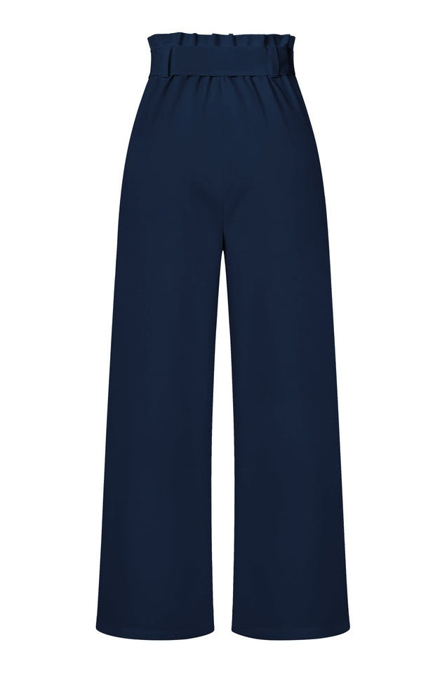 Pantalon Évasé à Ceinture Coordonné