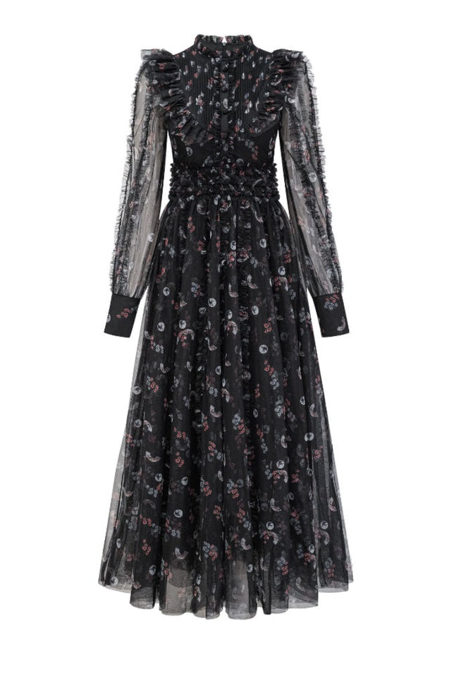 Robe Longue à Manches Longues Fleurie Beryl