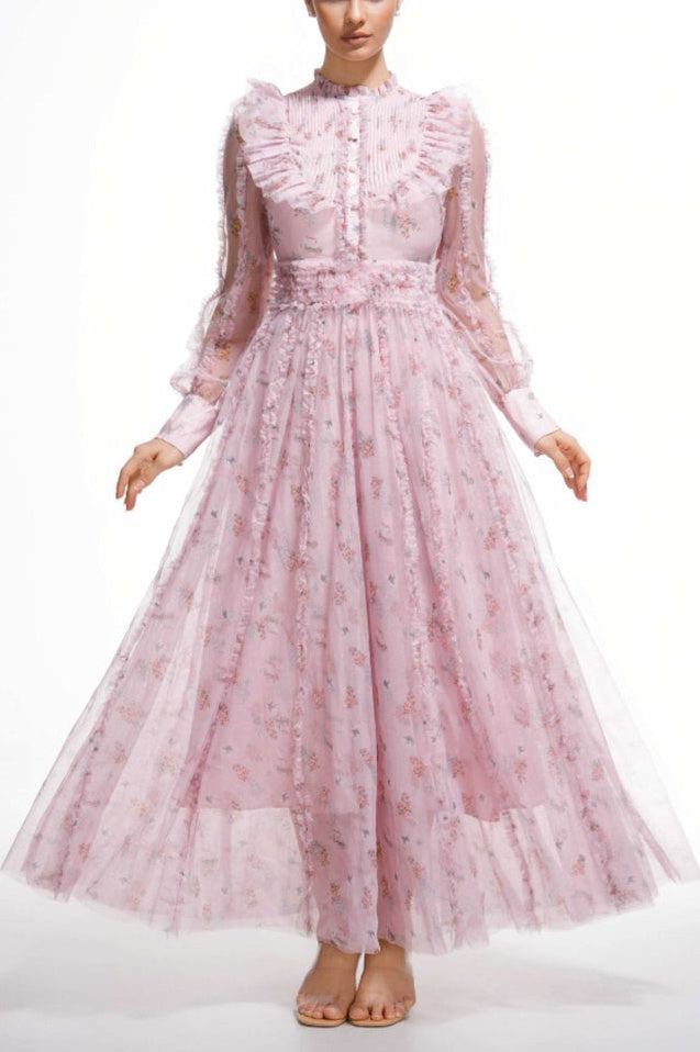 Robe Longue à Manches Longues Fleurie Beryl