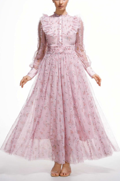 Robe Longue à Manches Longues Fleurie Beryl