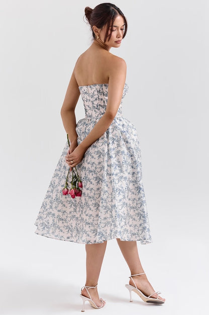 Robe Sans Manches en Imprimé Porcelaine