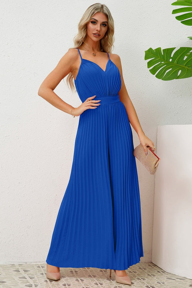 Combinaison Plissée à Décolleté en V