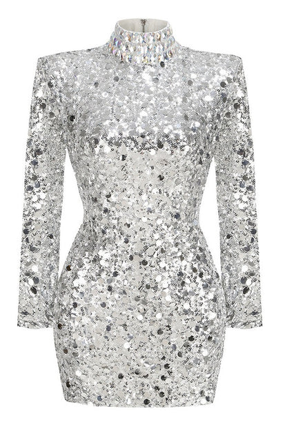 Robe Mini Brodée en Sequins Bartosz