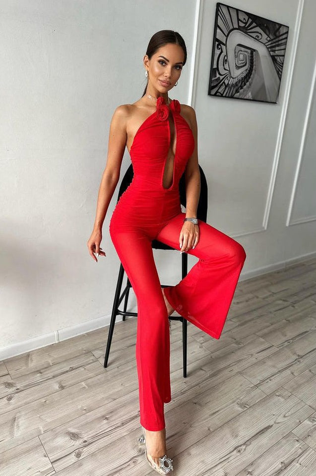 Jumpsuit Plissé à Fleurs 3D Vissarion