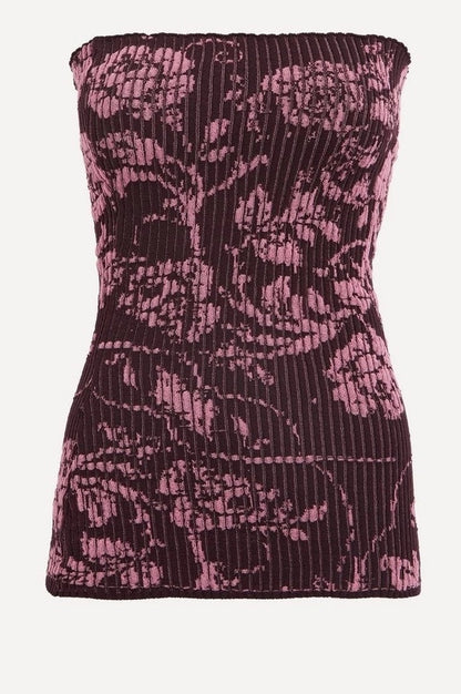 Top Ribbé Imprimé Floral