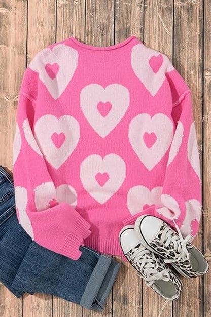 Gilet Brodé Cœur Pêche avec Perles