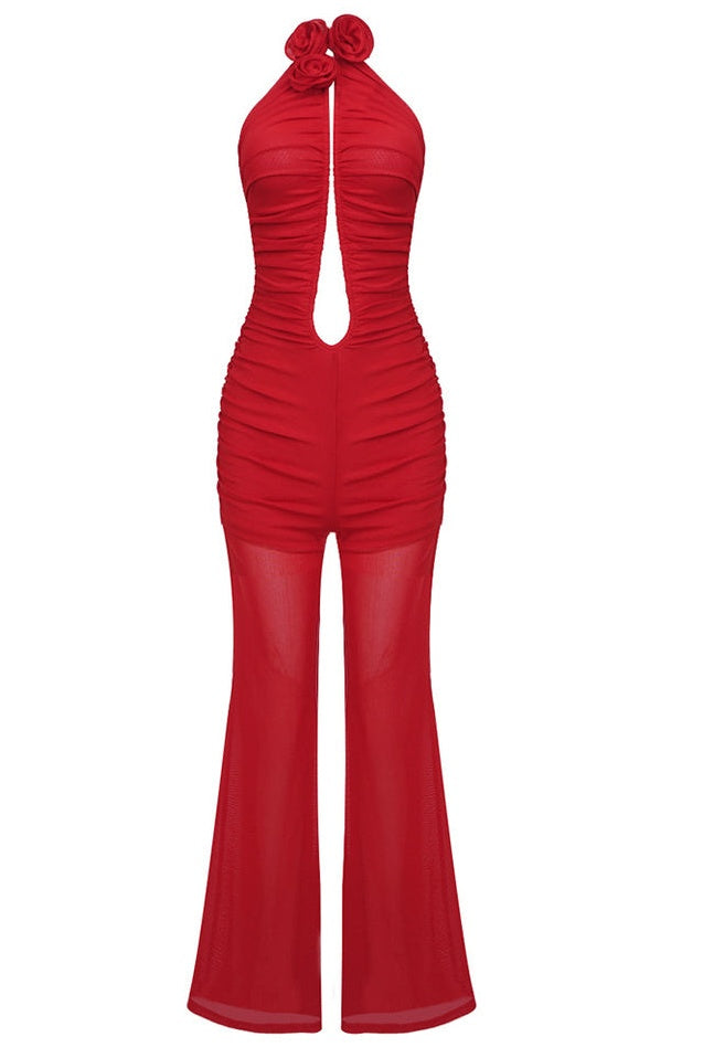 Jumpsuit Plissé à Fleurs 3D Vissarion