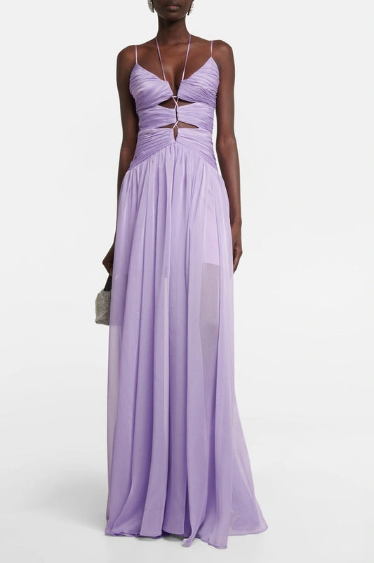 Robe Maxi Fendue et Froissée - Révier Paris