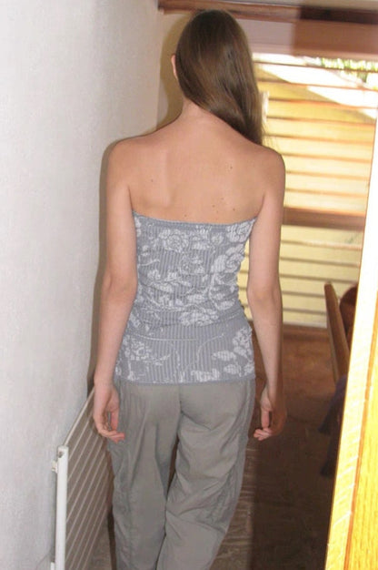 Top Ribbé Imprimé Floral