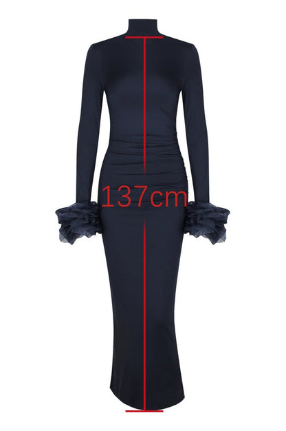 Robe Maxi à Manche Volante Fabienne Midnight