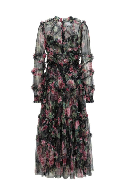 Robe en Maille Florale Aurora