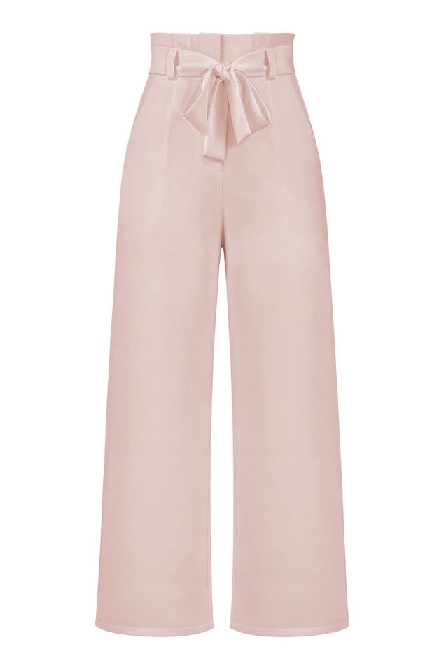 Pantalon Évasé à Ceinture Coordonné