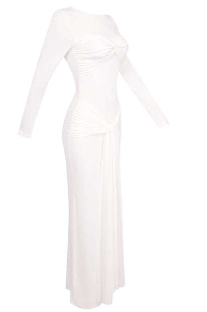Robe Maxi Longue à Manches Longues à Bretelles