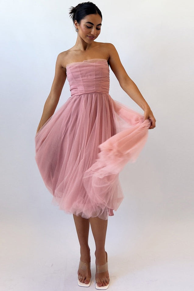 Robe Midi Évasée à Volants