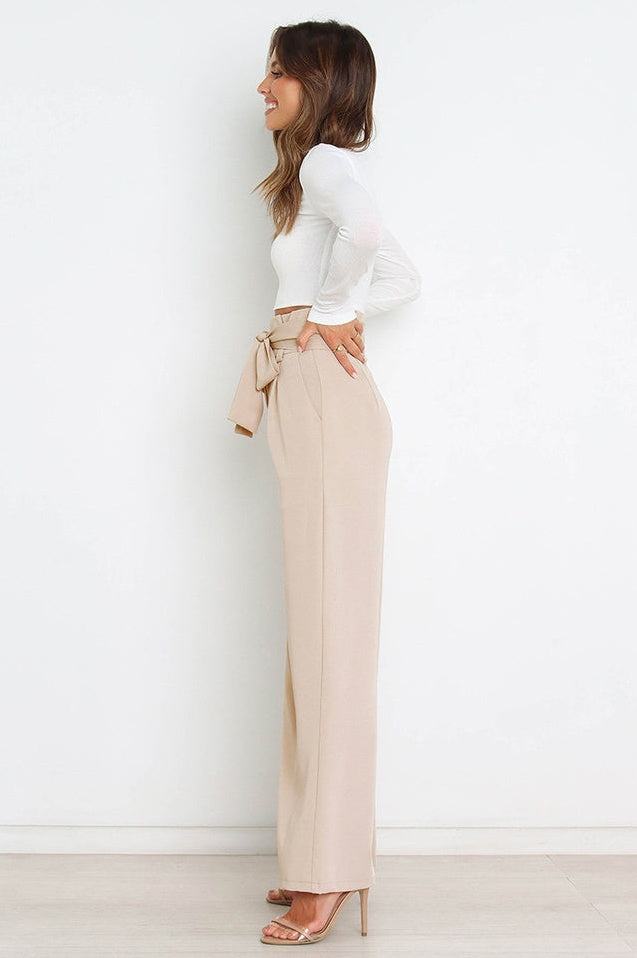 Pantalon Évasé à Ceinture Coordonné