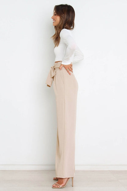 Pantalon Évasé à Ceinture Coordonné