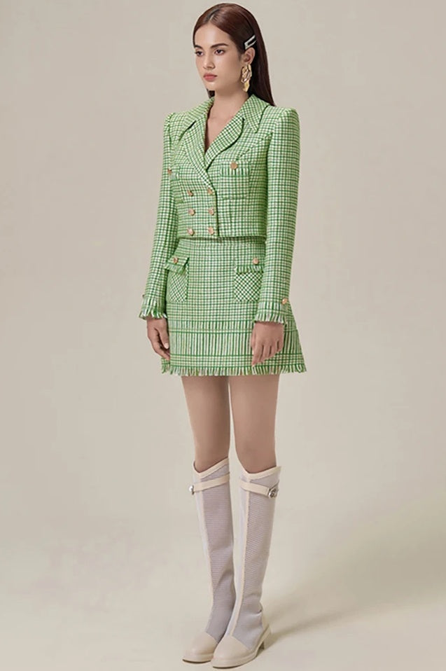 Ensemble Jupe et Blazer Doublé Texturé