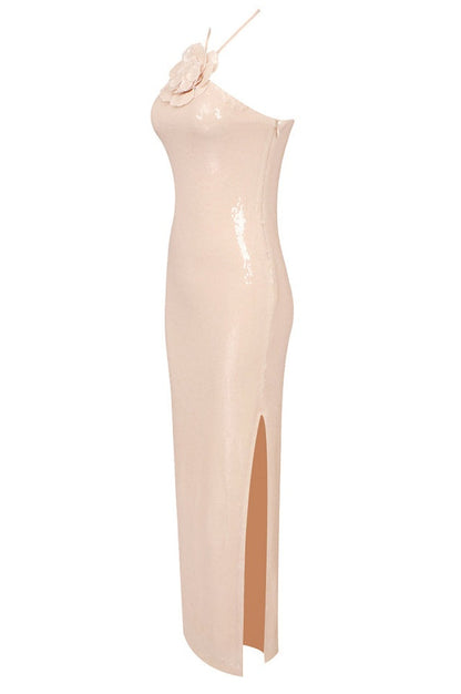 Robe Maxi Brodée à Fleurs en Sequins Awen