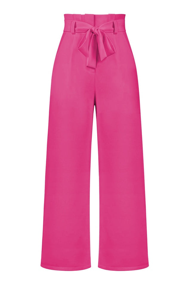 Pantalon Évasé à Ceinture Coordonné