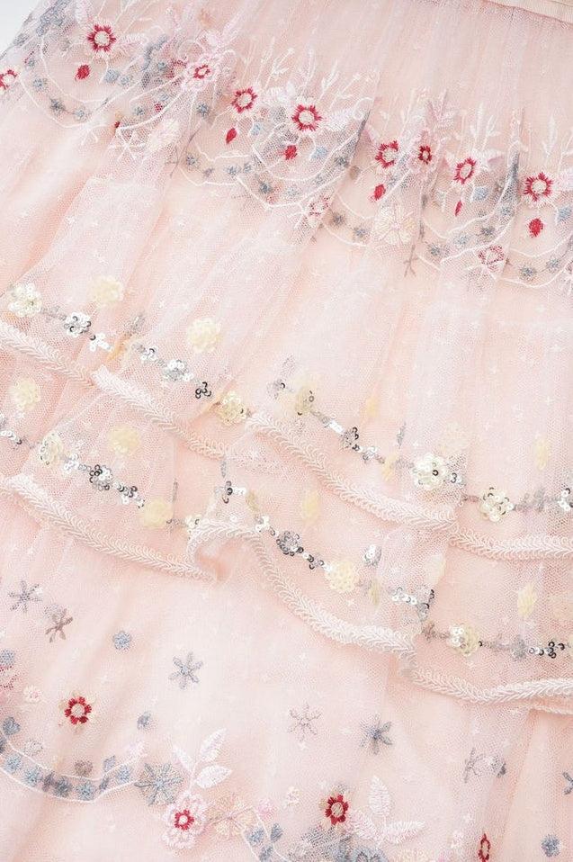 Robe Vintage Brodée Margot en Rose