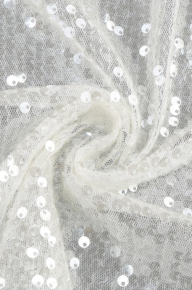 Robe Maxi à Sequin Blanc Bobbie Halter