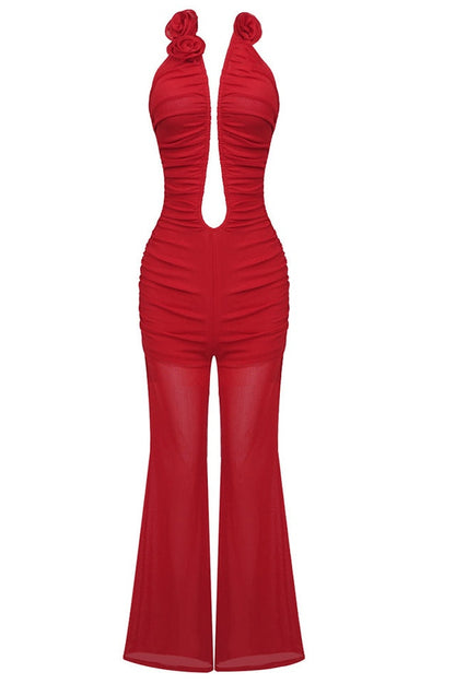 Jumpsuit Plissé à Fleurs 3D Vissarion