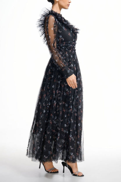 Robe Longue à Manches Longues Fleurie Beryl
