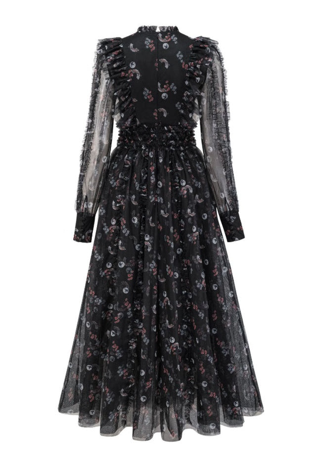 Robe Longue à Manches Longues Fleurie Beryl