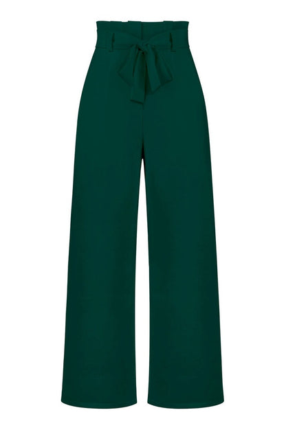 Pantalon Évasé à Ceinture Coordonné