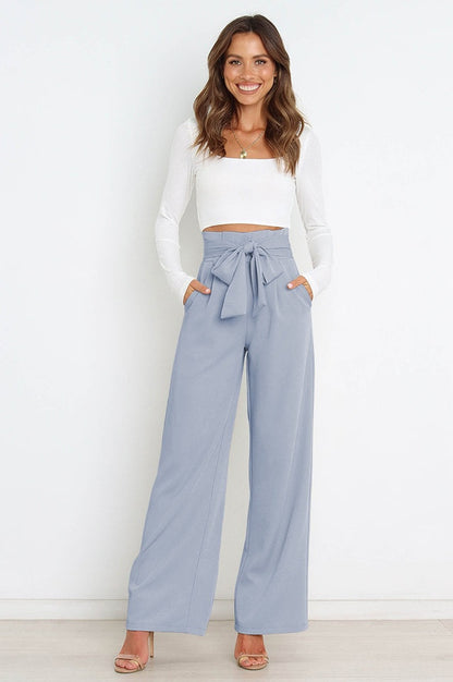 Pantalon Évasé à Ceinture Coordonné